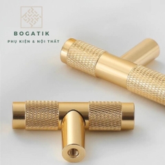 Tay nắm cửa tủ ngăn kéo, tay nắm tủ bếp chữ T hợp kim nhôm màu đen, vàng kim hiện đại mã TN08