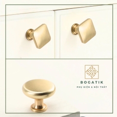 Núm cửa tủ ngăn kéo, tủ bếp hợp kim kẽm màu vàng kim nặng tay, cao cấp và hiện đại