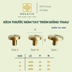 Tay nắm cửa tủ ngăn kéo, núm tay nắm tủ bếp hình tròn màu vàng chất liệu đồng thau DT815