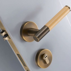 Tay nắm cửa gỗ, khóa cửa phân thể đồng thau cao cấp DR001