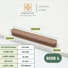 Tay nắm cửa tủ ngăn kéo tay nắm tủ bếp BOGATIK gỗ BEECH, gỗ WALNUT màu nâu phong cách tối giản