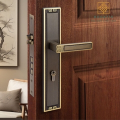 Khóa cửa lớn kiểu Trung Quốc mới mở rộng cửa im lặng tay nắm cửa trong nhà phòng ngủ khóa cửa gỗ DTD724