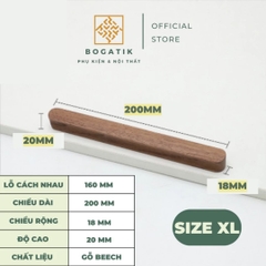 Tay nắm cửa tủ ngăn kéo tay nắm tủ bếp BOGATIK gỗ BEECH, gỗ WALNUT màu nâu phong cách tối giản