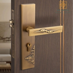 Khóa cửa lớn kiểu Trung Quốc mới mở rộng cửa im lặng tay nắm cửa trong nhà phòng ngủ khóa cửa gỗ DTD733
