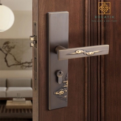 Khóa cửa lớn kiểu Trung Quốc mới mở rộng cửa im lặng tay nắm cửa trong nhà phòng ngủ khóa cửa gỗ DTD733