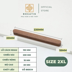 Tay nắm cửa tủ ngăn kéo tay nắm tủ bếp BOGATIK gỗ BEECH, gỗ WALNUT màu nâu phong cách tối giản