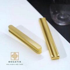 Tay nắm cửa tủ ngăn kéo tay nắm tủ bếp hợp kim nhôm hình chữ I màu vàng kim chất lượng cao