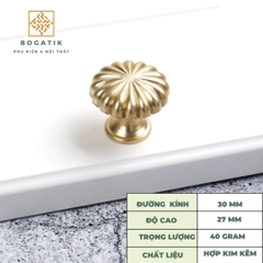 Núm tay cửa tủ ngăn kéo núm tay TRÒN bí ngô BOGATIK NHIỀU MÀU chất liệu HỢP KIM cao cấp