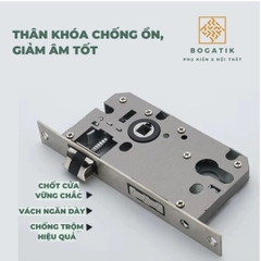 Khóa cửa tay gạt, tay nắm phân thể dùng cho cửa gỗ HANA hợp kim nhôm phong cách hiện đại tối giản