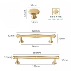 Tay nắm tủ bếp, tay nắm tủ quần áo chất liệu đồng thau cao cấp DT811