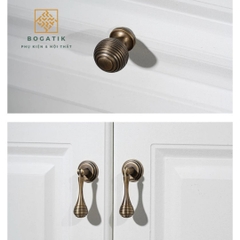 Tay nắm cửa tủ ĐỒNG THAU, tay nắm tủ quần áo, tủ bếp cao cấp màu đồng cổ DT812