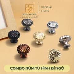Núm tay cửa tủ ngăn kéo núm tay TRÒN bí ngô BOGATIK NHIỀU MÀU chất liệu HỢP KIM cao cấp