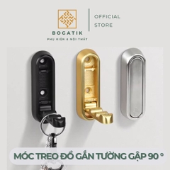 Móc treo gắn tường móc treo đồ GẬP 90 độ chất liệu HỢP KIM cao cấp tặng kèm KEO DÁN và ốc vít