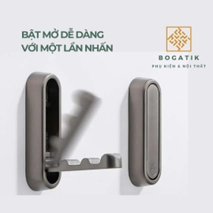 Móc treo gắn tường móc treo đồ GẬP 90 độ chất liệu HỢP KIM cao cấp tặng kèm KEO DÁN và ốc vít
