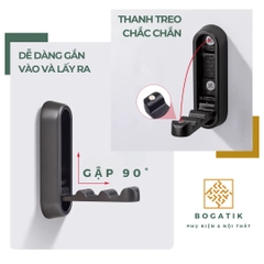 Móc treo gắn tường móc treo đồ GẬP 90 độ chất liệu HỢP KIM cao cấp tặng kèm KEO DÁN và ốc vít