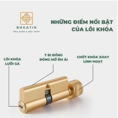 Khóa cửa tay gạt, tay nắm phân thể dùng cho cửa gỗ HANA hợp kim nhôm phong cách hiện đại tối giản