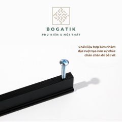 Tay nắm cửa tủ tay nắm tủ bếp dạng thanh chữ I chất liệu hợp kim nhôm màu đen mạ carbon hiện đại