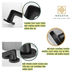 Tay nắm phân thể, khóa cửa tay gạt khóa cửa tròn AURA hợp kim nhôm, kiểu dáng hiện đại tối giản