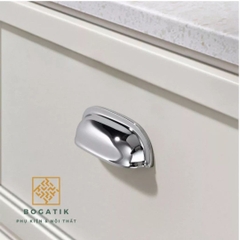 Tay nắm cửa tủ ngăn kéo tay nắm móc kéo hình vỏ sò kèm vít hợp kim phong cách châu Âu