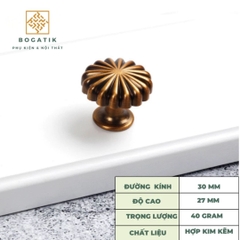Núm tay cửa tủ ngăn kéo núm tay TRÒN bí ngô BOGATIK NHIỀU MÀU chất liệu HỢP KIM cao cấp