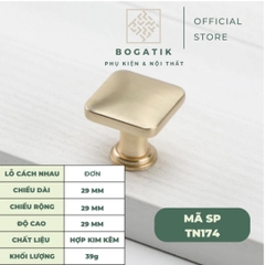 Núm cửa tủ ngăn kéo, tủ bếp hợp kim kẽm màu vàng kim nặng tay, cao cấp và hiện đại