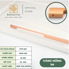 Tay nắm cửa tủ ngăn kéo tay nắm tủ bếp hình chữ U hợp kim nhôm màu vàng hồng, đen hiện đại mã TN05