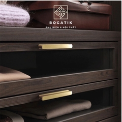 Tay nắm cửa tủ ngăn kéo tay nắm tủ bếp hợp kim nhôm hình chữ I màu vàng kim chất lượng cao