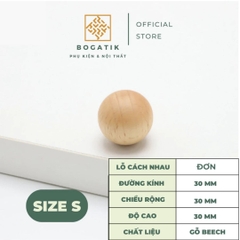 Tay nắm cửa tủ ngăn kéo tay nắm tủ bếp BOGATIK gỗ BEECH, gỗ WALNUT màu nâu phong cách tối giản