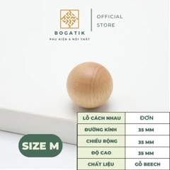 Tay nắm cửa tủ ngăn kéo tay nắm tủ bếp BOGATIK gỗ BEECH, gỗ WALNUT màu nâu phong cách tối giản