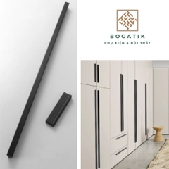 Tay nắm cửa tủ tay nắm tủ bếp dạng thanh chữ I chất liệu hợp kim nhôm màu đen mạ carbon hiện đại