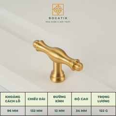 Tay nắm cửa tủ ngăn kéo, tay nắm tủ bếp chất liệu đồng thau cao cấp nhiều mẫu mã kích thước DT01