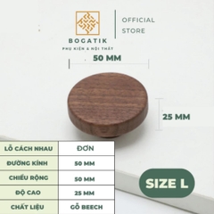 Tay nắm tủ hình bán nguyệt chất liệu gỗ óc chó và gỗ beech