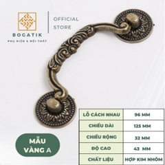 Tay nắm cửa tủ ngăn kéo tay nắm tủ bếp chất liệu hợp kim nhôm phong cách cổ điển tiện lợi