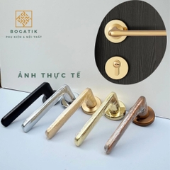 Tay nắm phân thể, khóa cửa tay gạt khóa cửa tròn AURA hợp kim nhôm, kiểu dáng hiện đại tối giản