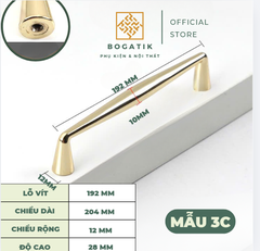 Tay nắm cửa tủ, ngăn kéo, tay nắm tủ bếp BOGATIK hợp kim KẼM VÀNG BÓNG kiểu cách đơn giản, hiện đại & cao cấp