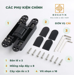 Bản lề cho cửa âm 3 chiều đa năng đa dụng tải trọng cao dùng cho cửa gỗ