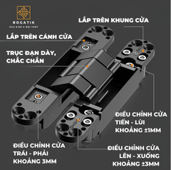 Bản lề cho cửa âm 3 chiều đa năng đa dụng tải trọng cao dùng cho cửa gỗ