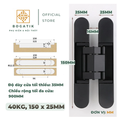 Bản lề cho cửa âm 3 chiều đa năng đa dụng tải trọng cao dùng cho cửa gỗ
