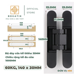 Bản lề cho cửa âm 3 chiều đa năng đa dụng tải trọng cao dùng cho cửa gỗ