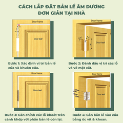 Bản lề âm dương bản lề lá cho cánh cửa sắt cửa nhôm INOX chất lượng cao & tặng kèm ốc vít