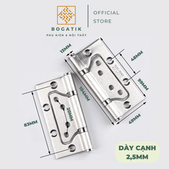 Bản lề âm dương bản lề lá cho cánh cửa sắt cửa nhôm INOX chất lượng cao & tặng kèm ốc vít