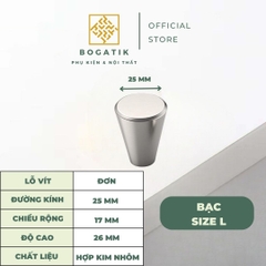 Tay nắm cửa tủ ngăn kéo, núm tay nắm tủ bếp hợp kim nhôm màu đen, vàng kim hình nón