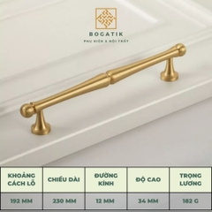 Tay nắm tủ bếp, tay nắm tủ quần áo chất liệu đồng thau cao cấp DT801