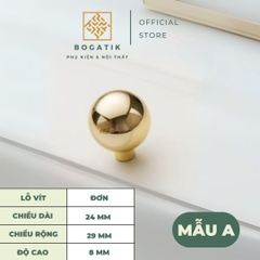 Tay nắm cửa tủ ngăn kéo tay nắm tủ bếp BOGATIK hợp kim KẼM VÀNG BÓNG hiện đại & cao cấp