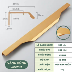 Tay nắm cửa tủ ngăn kéo tay nắm âm tủ tay cầm góc cạnh chất liệu hợp kim cao cấp AT03
