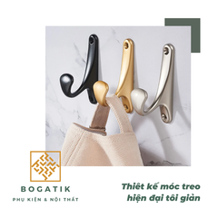 Móc treo tủ quần áo móc treo tường BOGATIK kèm theo ốc vít chất liệu hợp kim chắc chắn và độ bền cao