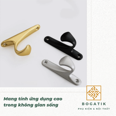 Móc treo tủ quần áo móc treo tường BOGATIK kèm theo ốc vít chất liệu hợp kim chắc chắn và độ bền cao