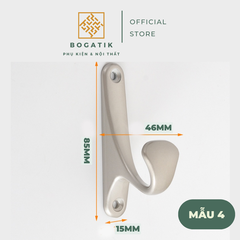 Móc treo tủ quần áo móc treo tường BOGATIK kèm theo ốc vít chất liệu hợp kim chắc chắn và độ bền cao