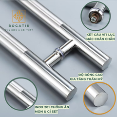 Tay nắm cửa tay nắm cửa KÍNH CƯỜNG LỰC INOX 201 giá rẻ
