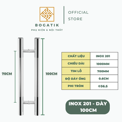 Tay nắm cửa tay nắm cửa KÍNH CƯỜNG LỰC INOX 201 giá rẻ